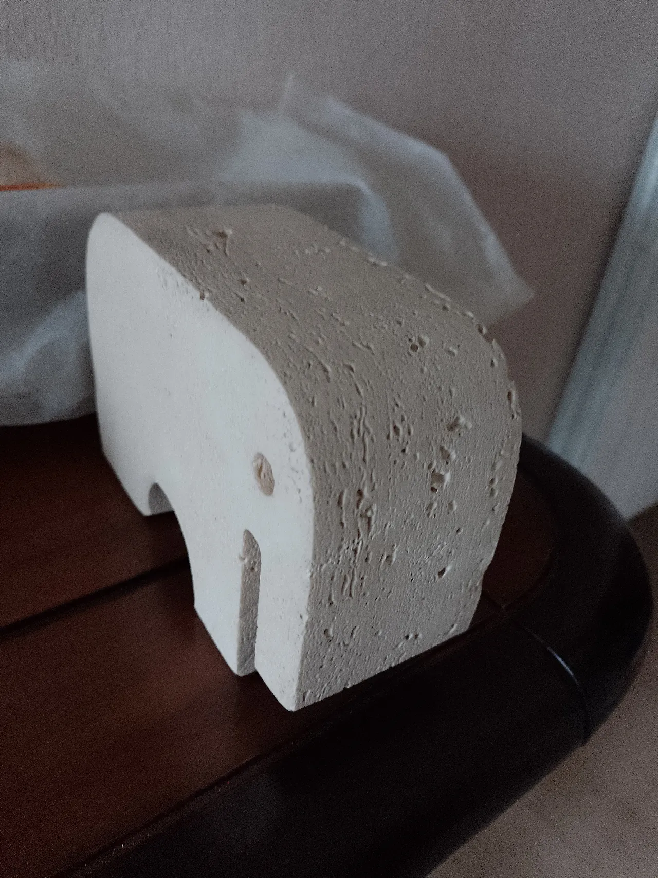 "Elephant" book holder in travertine, 70s 3